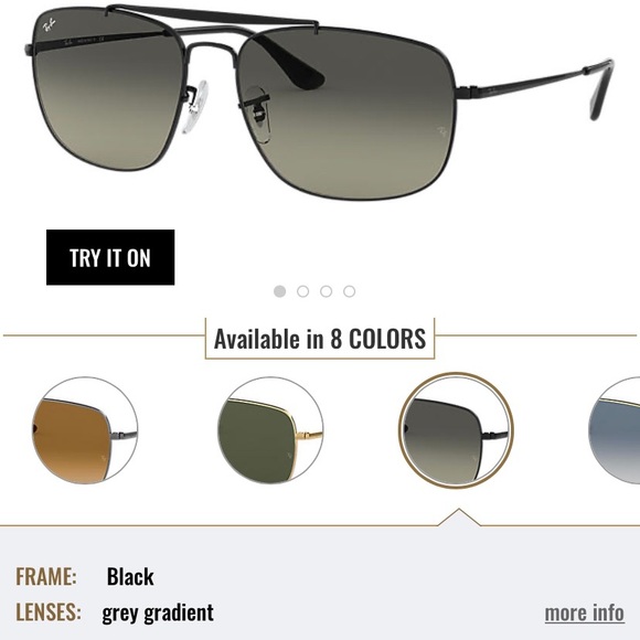 Ray Ban Colonel Style Black w grey gradient - Picture 2 of 2